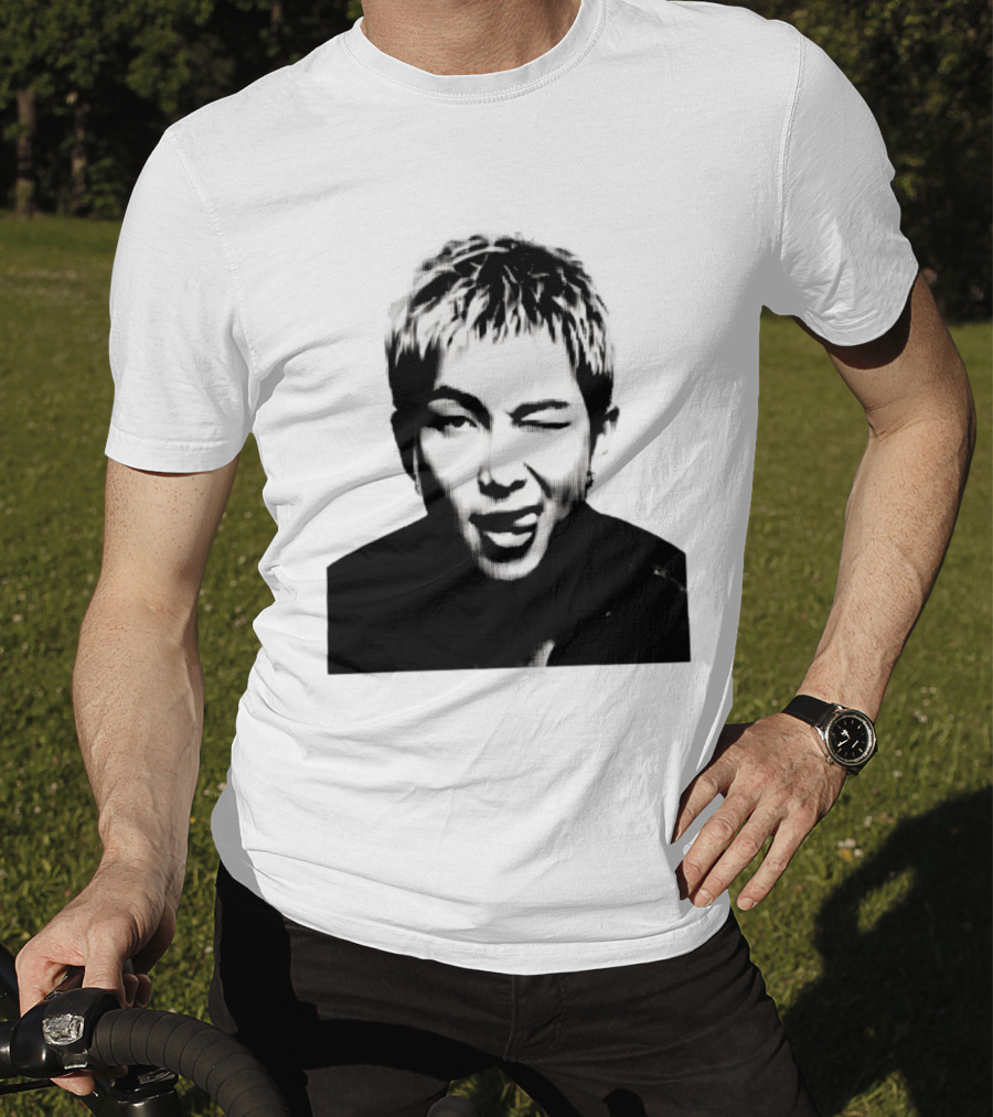 Kim Namjoon BTS K Pop Music Star Halftone Monochrome T-Shirt