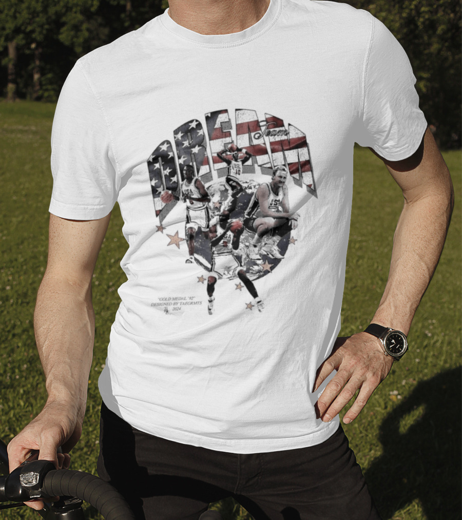 USA Basketball Dream Team 1992 Michael Jordan Scottie Pippen Clyde Drexler Larry Bird Stars And Stripes T-Shirt