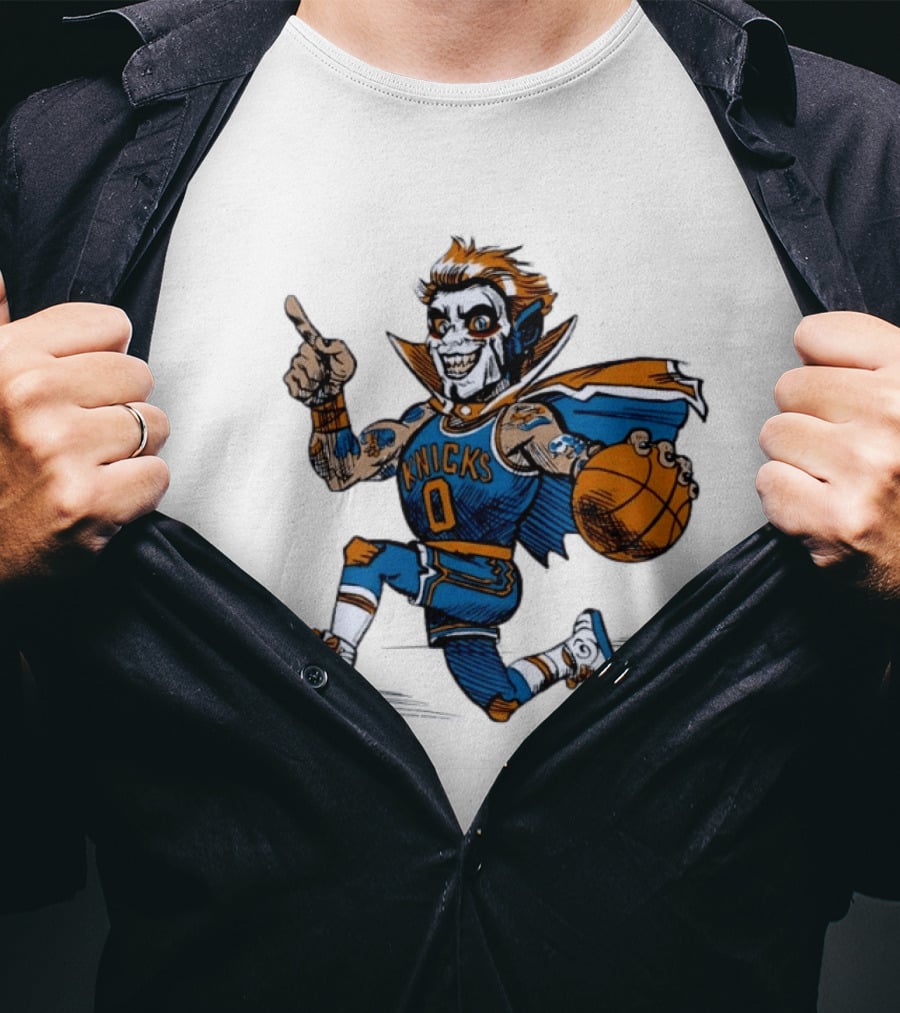 New York Knicks Dracula Vampire Basketball Comic T-Shirt