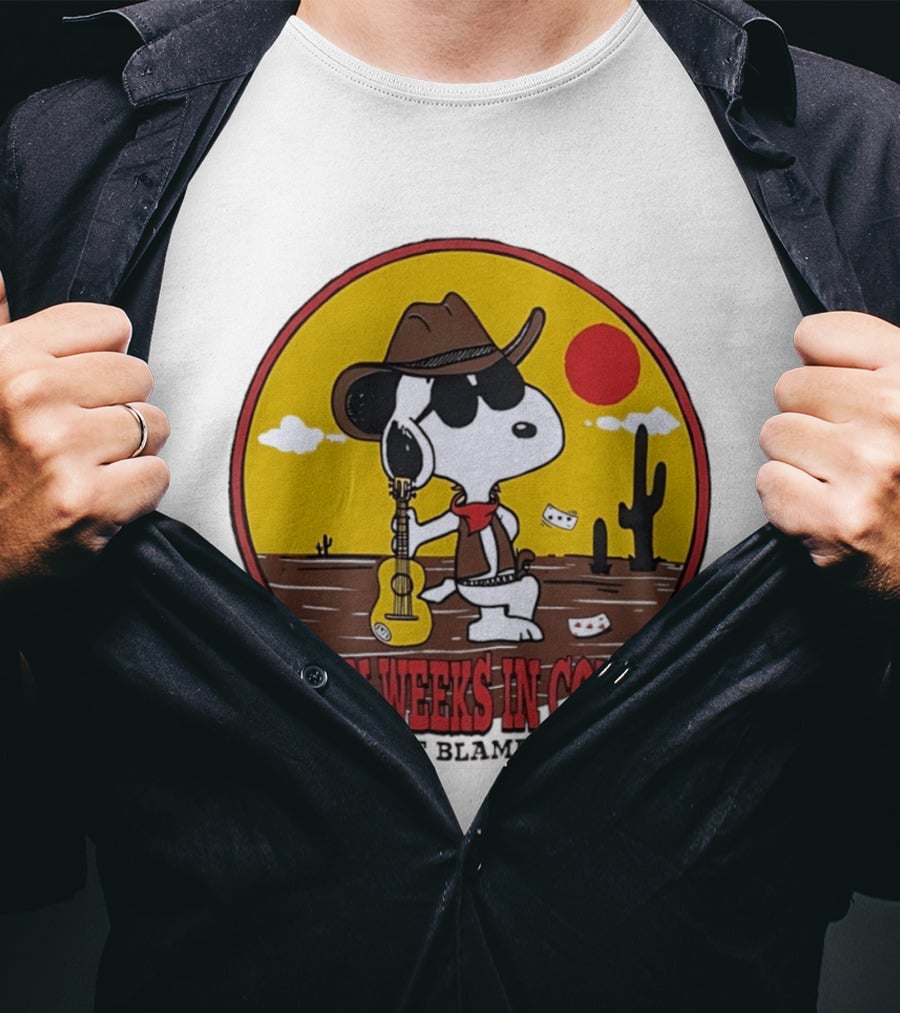 Snoopy Cowboy Desert Seven Weeks In County But I Don't Blame The Man T-Shirt