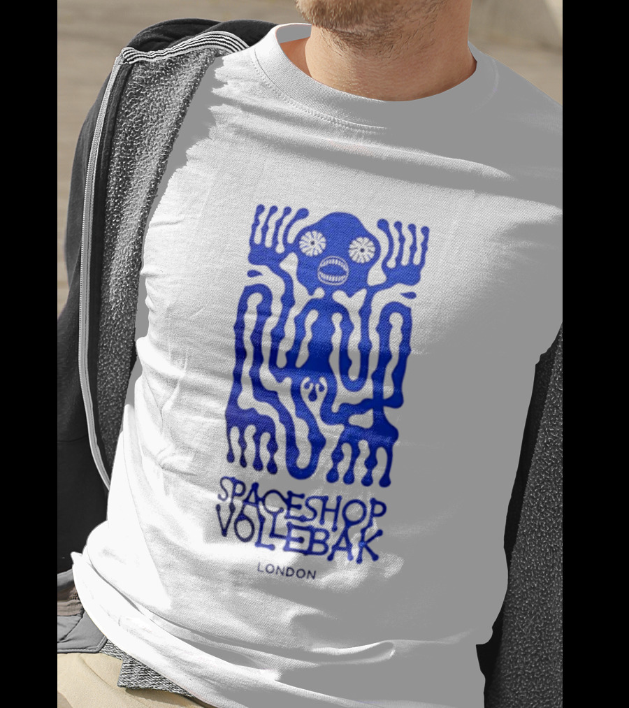 Spaceshop Vollebak London Psychedelic Blue Alien Figure T-Shirt