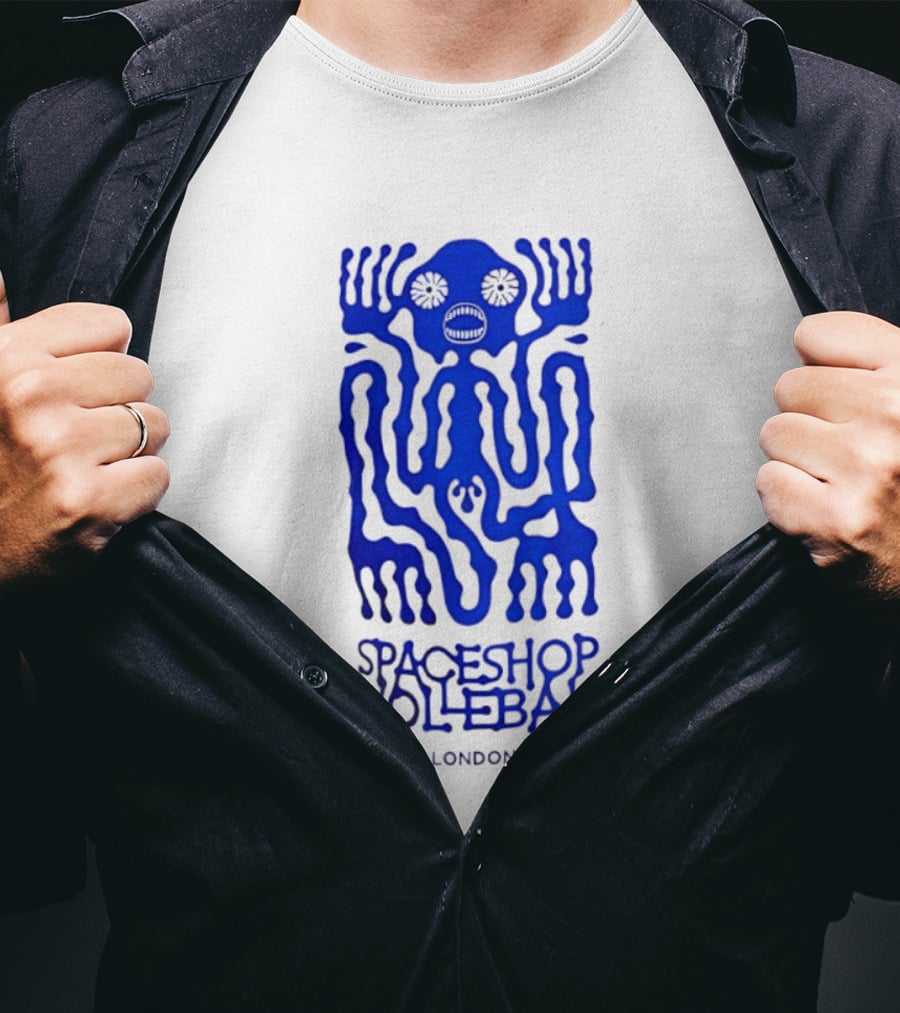 Spaceshop Vollebak London Psychedelic Blue Alien Figure T-Shirt