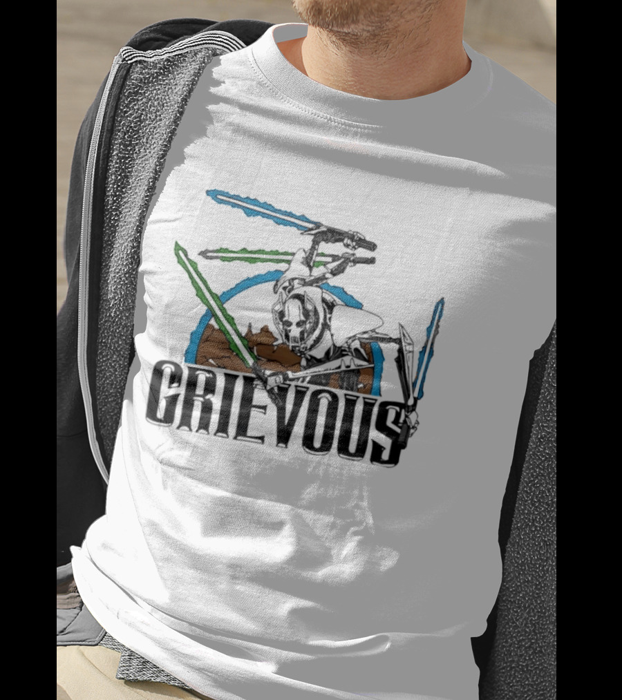 Star Wars General Grievous Iconic Lightsabers Battle Scene T-Shirt