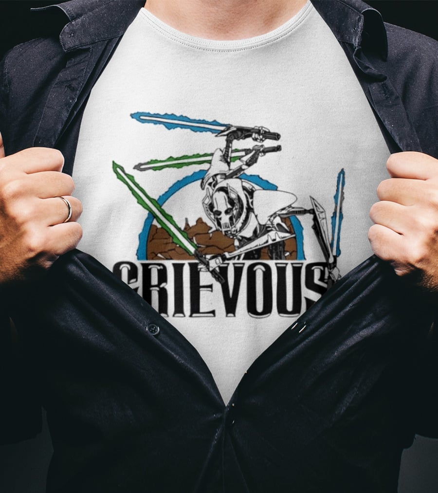 Star Wars General Grievous Iconic Lightsabers Battle Scene T-Shirt