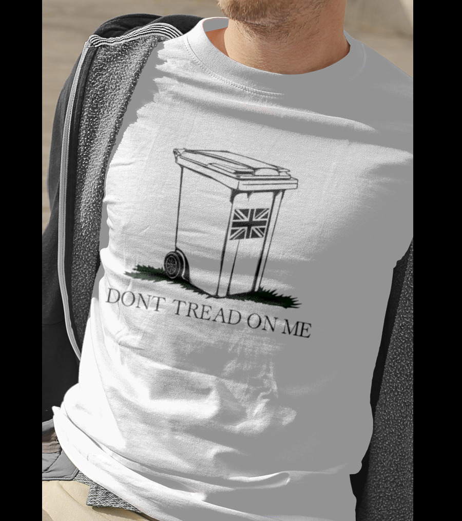 United Kingdom Flag Trash Can Don't Tread On Me T-Shirt
