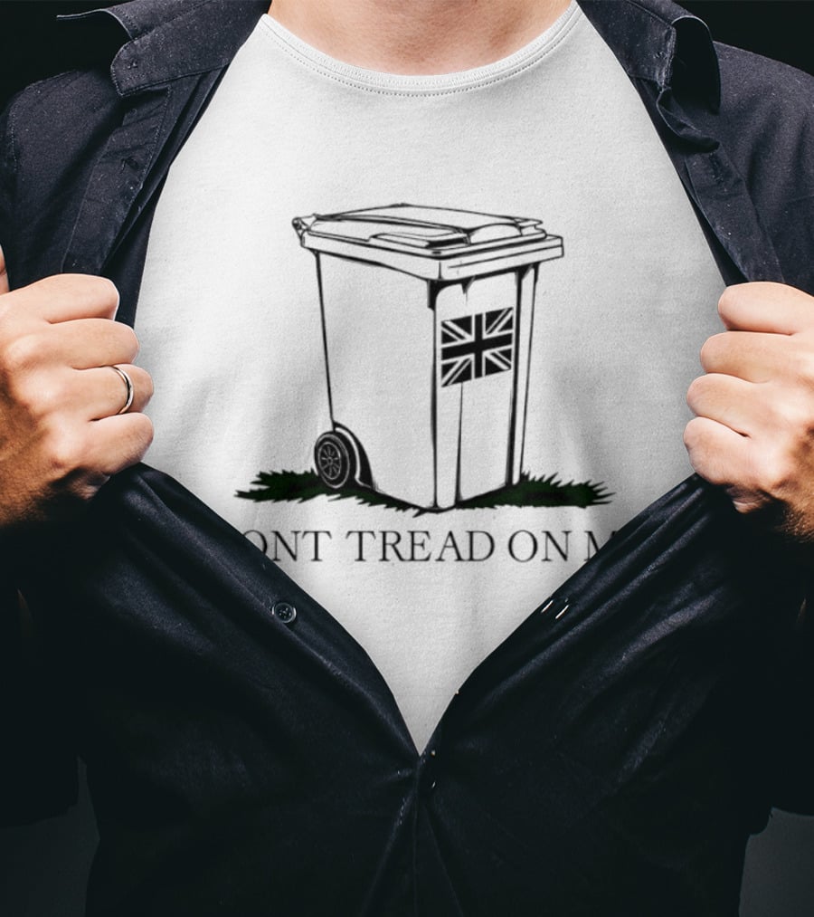 United Kingdom Flag Trash Can Don't Tread On Me T-Shirt