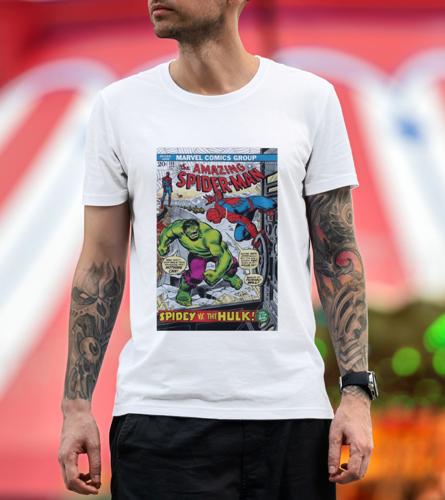 Marvel Comics Group The Amazing Spider Man 119 Spidey Vs The Hulk Comic Book Cover T-Shirt