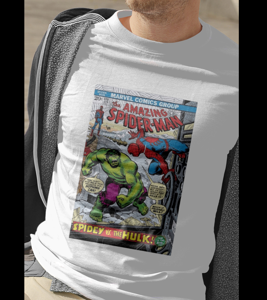 Marvel Comics Group The Amazing Spider Man 119 Spidey Vs The Hulk Comic Book Cover T-Shirt