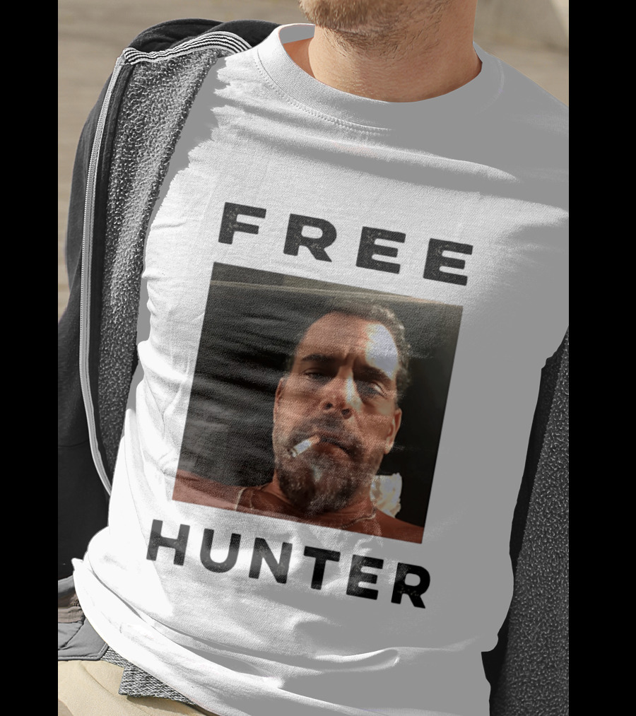 Hunter Biden Free Political Satire Shot Smoking T-Shirt