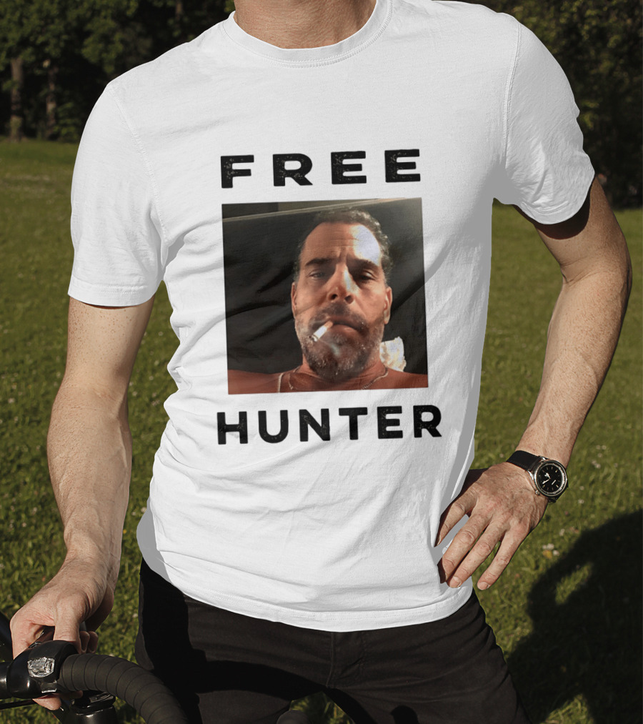 Hunter Biden Free Political Satire Shot Smoking T-Shirt