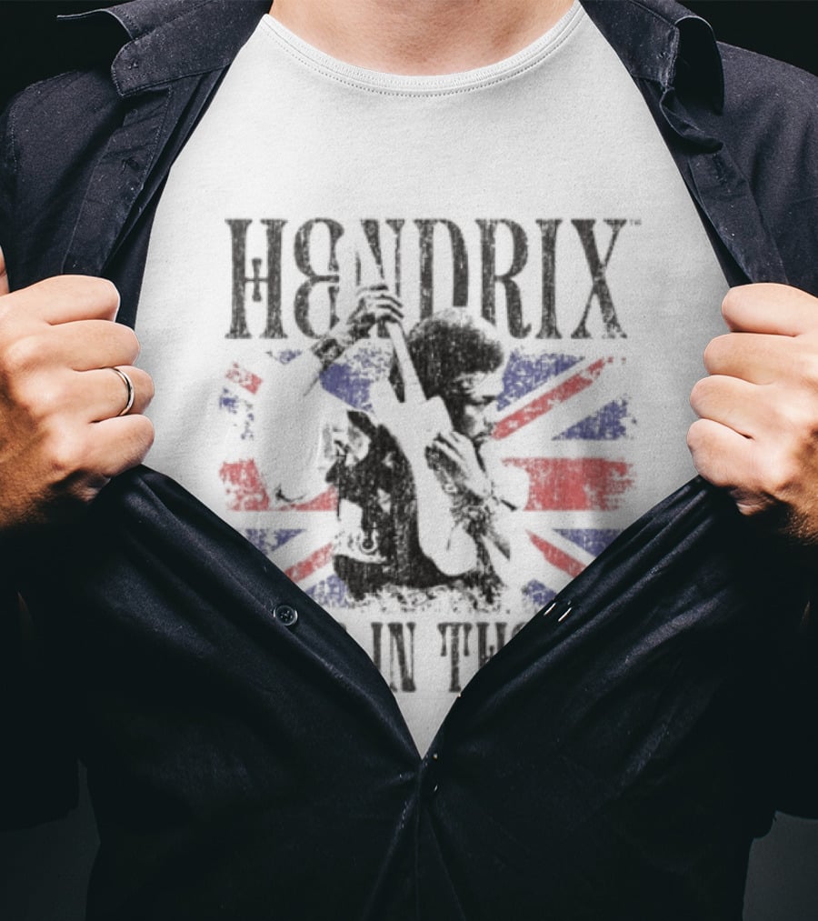 Hendrix Live In The UK Union Jack T-Shirt