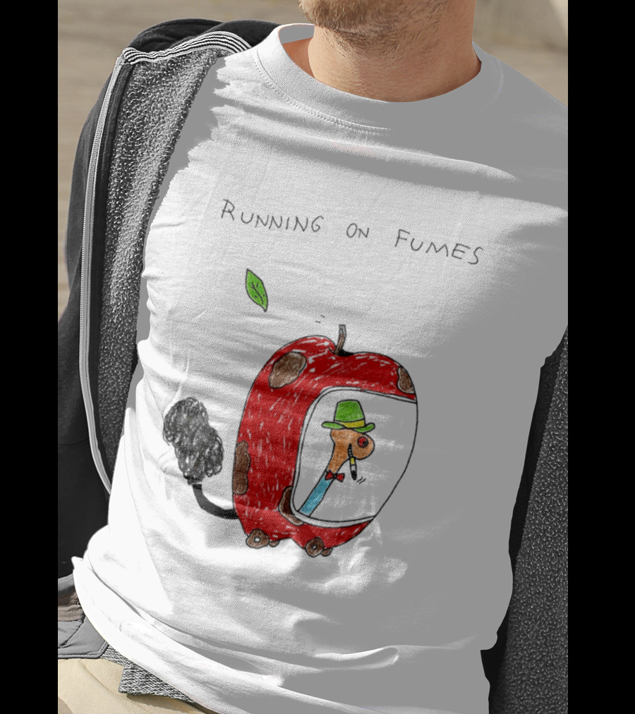 Running On Fumes Lowly Worm Apple Car T-Shirt
