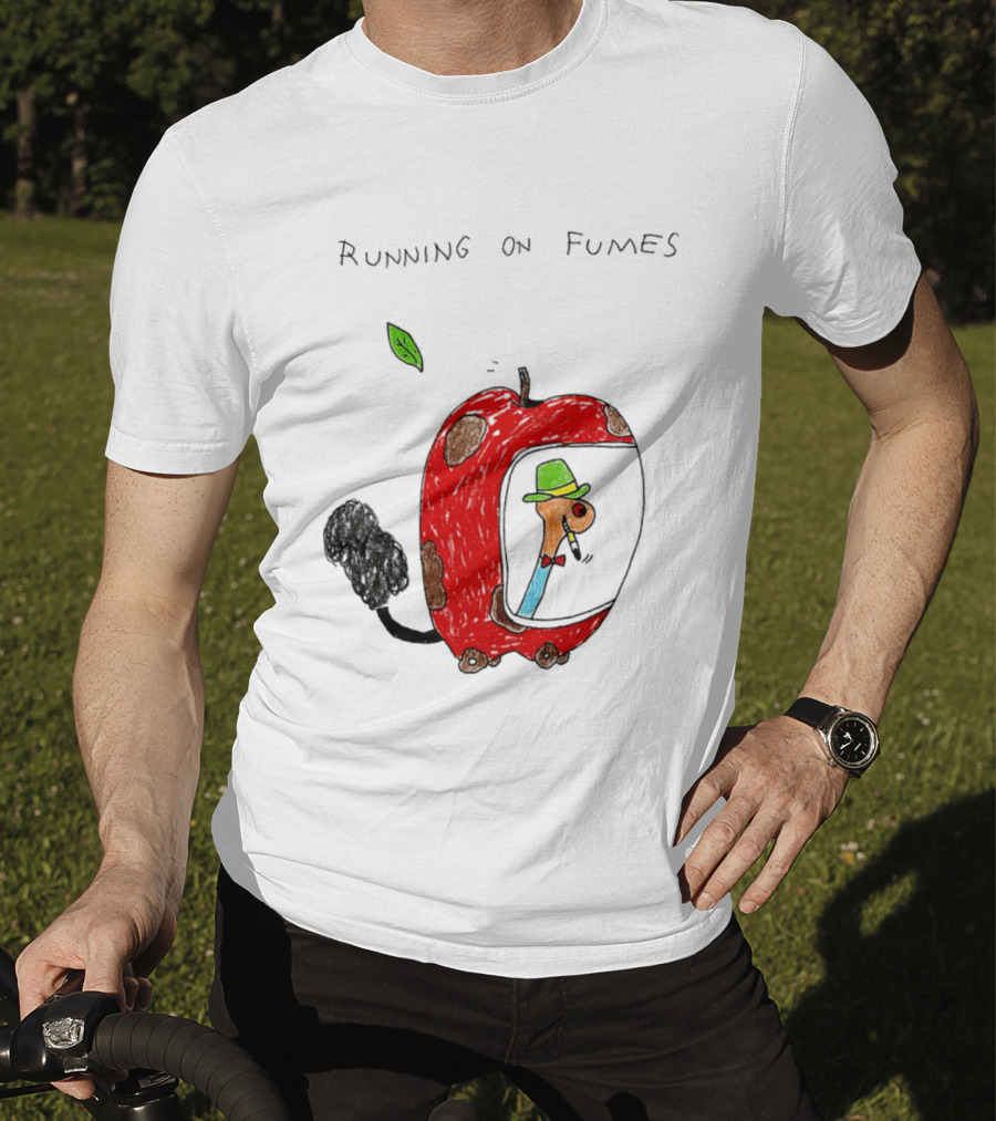 Running On Fumes Lowly Worm Apple Car T-Shirt