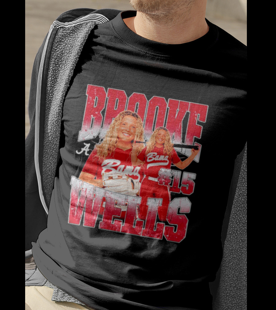 Brooke Wells Bama Softball #15 Player Collage Alabama T-Shirt