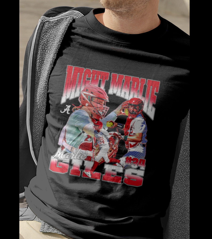 Might Marlie Giles #34 Alabama Softball Player Collage T-Shirt