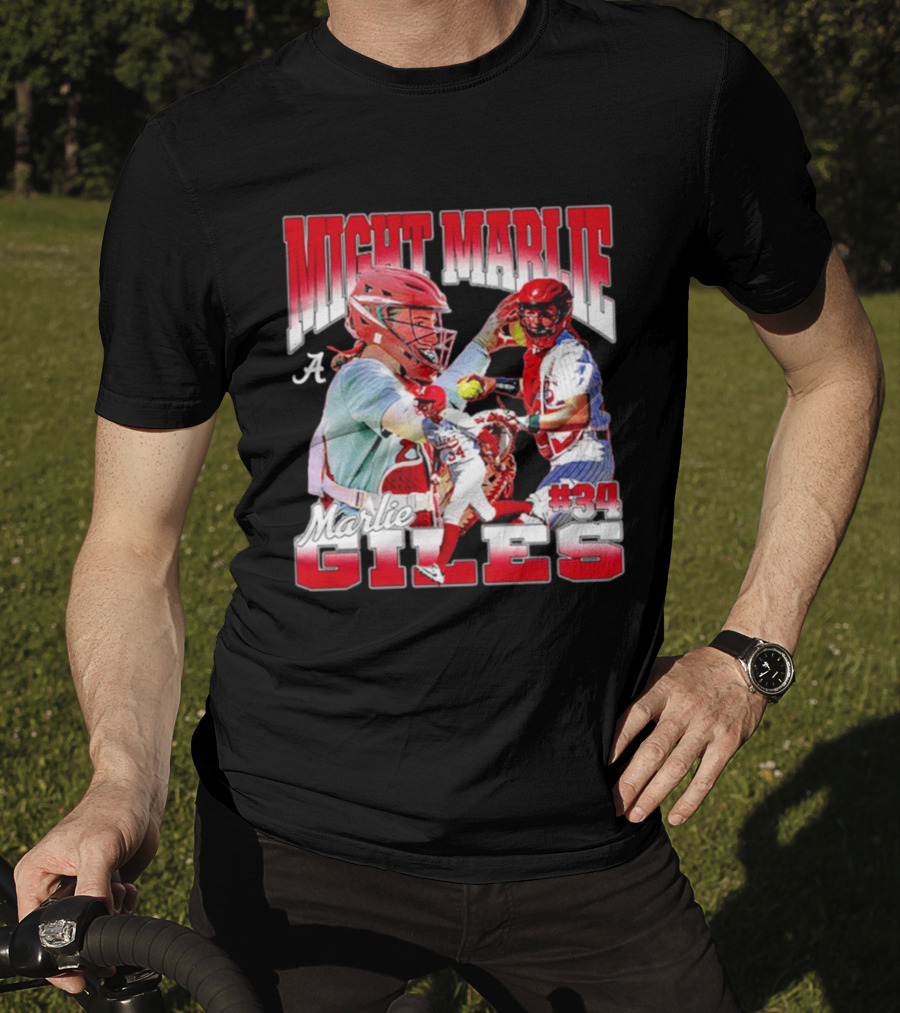 Might Marlie Giles #34 Alabama Softball Player Collage T-Shirt
