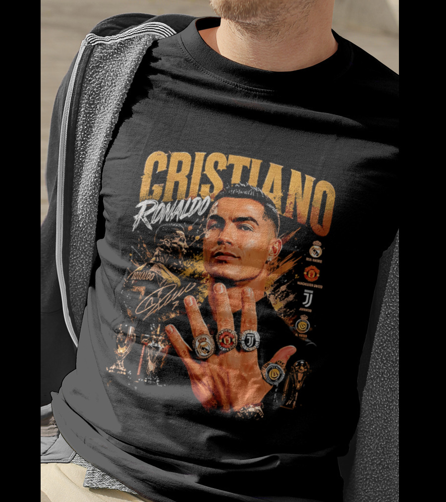 Cristiano Ronaldo Rings Collection Manchester Juventus Real Madrid Arsenal T-Shirt