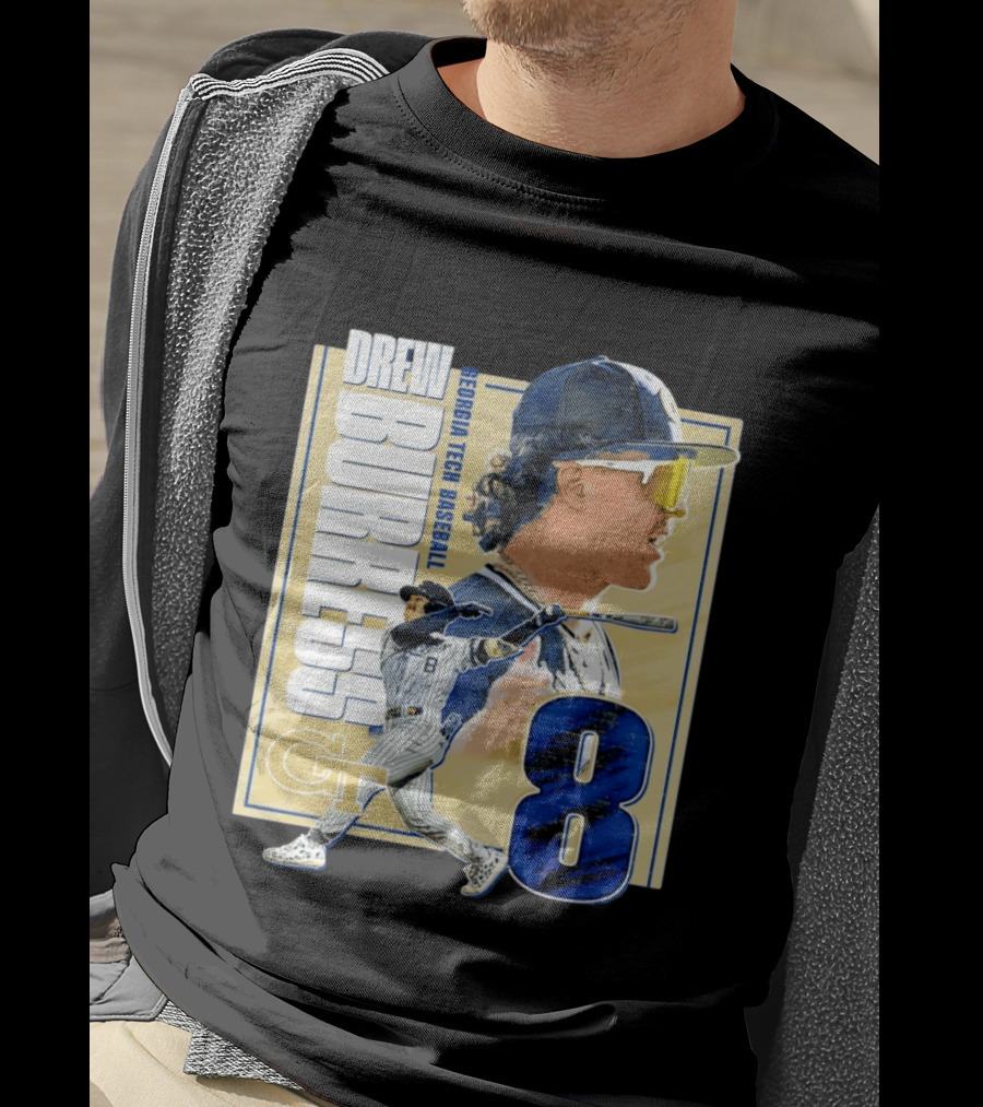 Drew Burress Georgia Tech Baseball Athlete Number 8 T-Shirt
