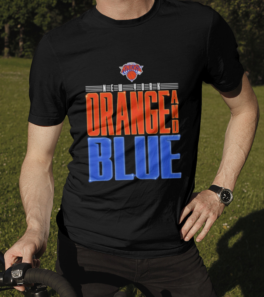 New York Knicks Orange And Blue Neon T-Shirt