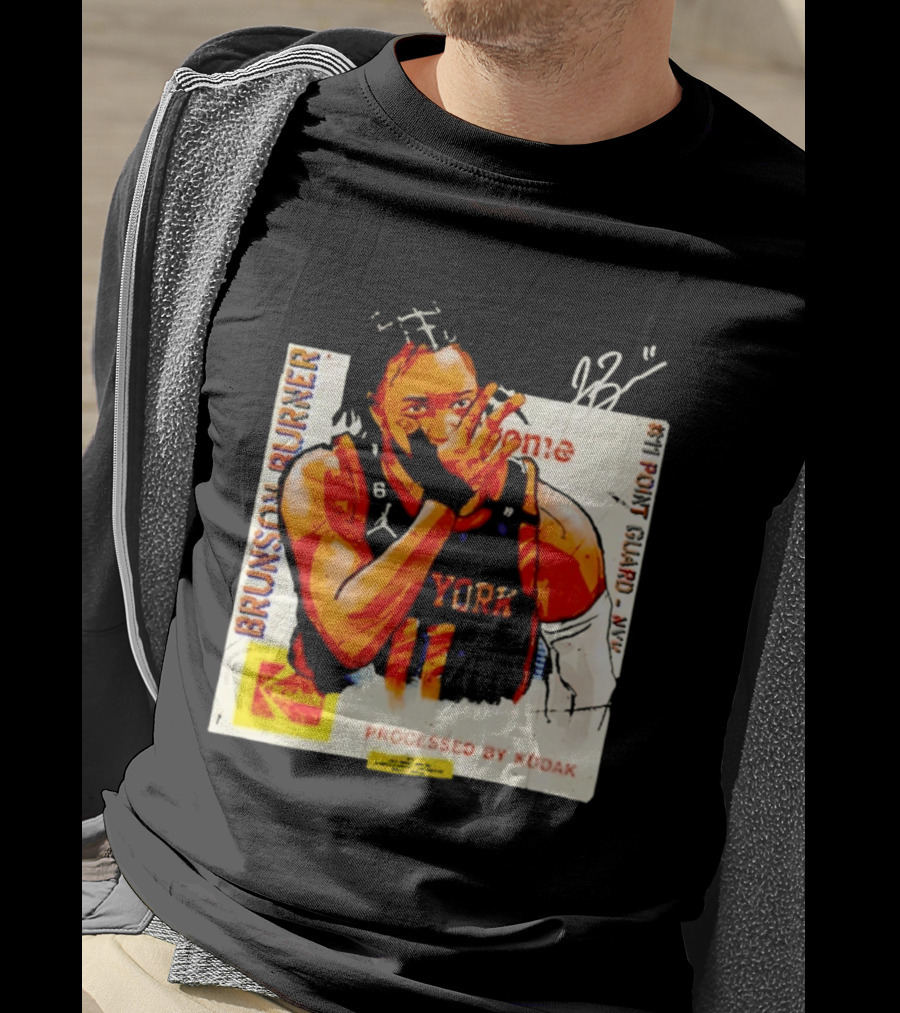 New York Knicks Jalen Brunson Burner #11 Point Guard Processed By Kodak T-Shirt