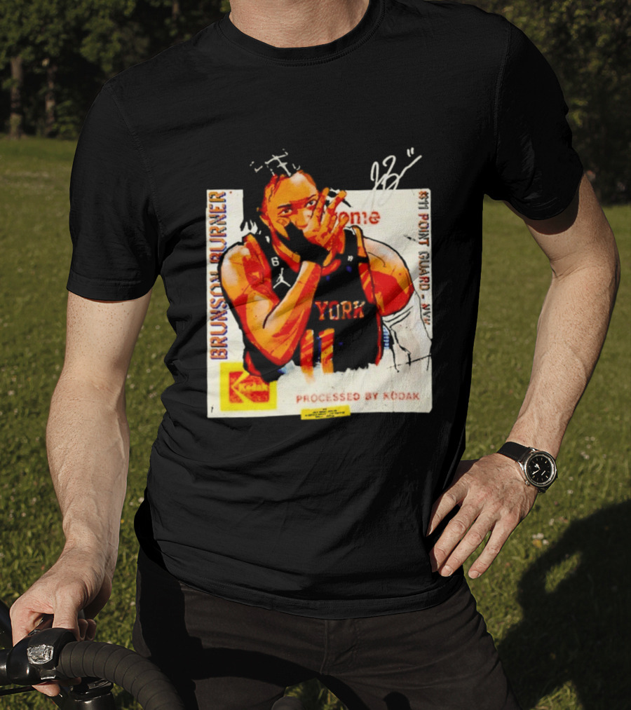 New York Knicks Jalen Brunson Burner #11 Point Guard Processed By Kodak T-Shirt