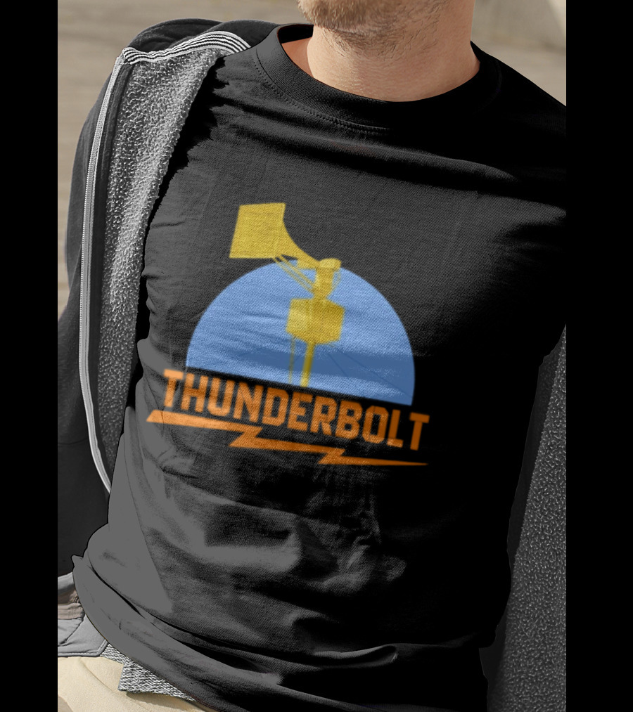 Thunderbolt Civil Defense Siren Lightning Bolt Black T-Shirt