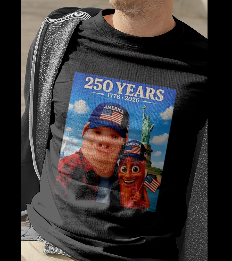 250 Years 1776 2026 America Tung Tung Tung Sahur Statue Of Liberty T-Shirt