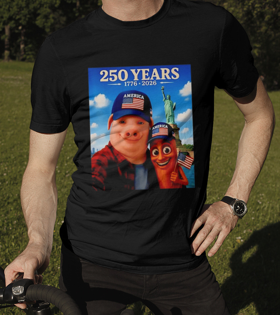 250 Years 1776 2026 America Tung Tung Tung Sahur Statue Of Liberty T-Shirt