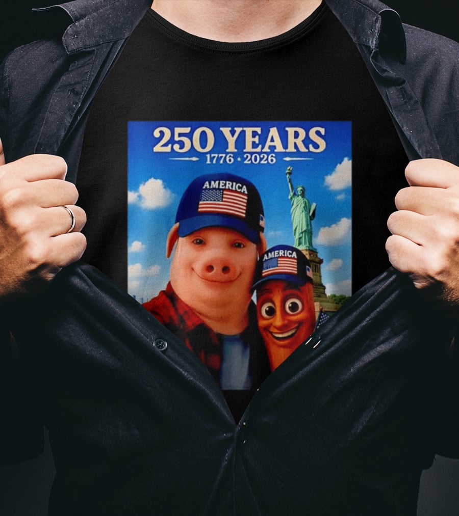 250 Years 1776 2026 America Tung Tung Tung Sahur Statue Of Liberty T-Shirt