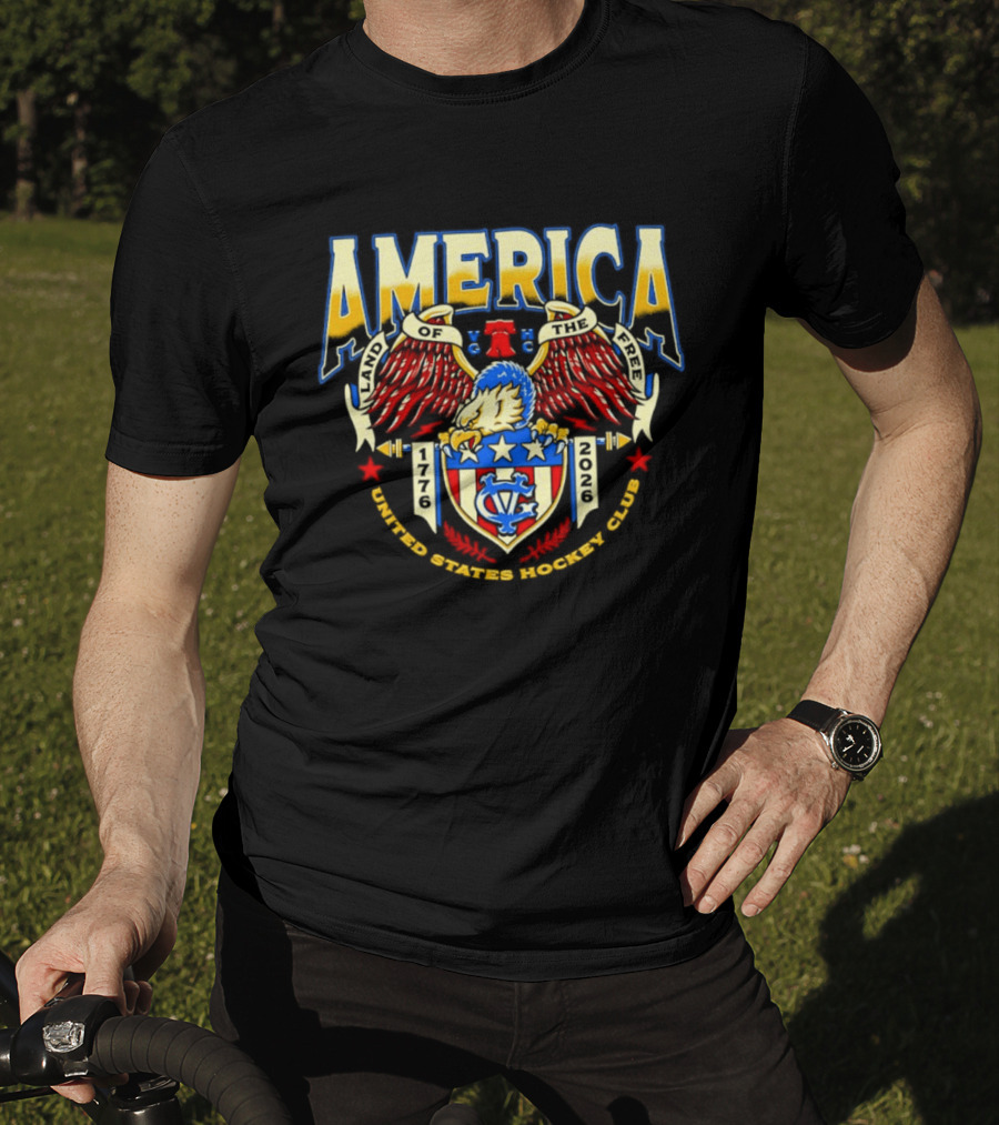 America Land Of The Free 1776 2026 United States Hockey Club 250th Anniversary T-Shirt