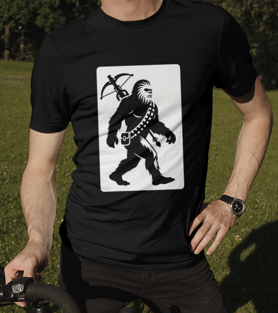 Chewbacca Bigfoot Star Wars Wookiee Hunter Sci Fi Creature Crossbow Trekker T-Shirt