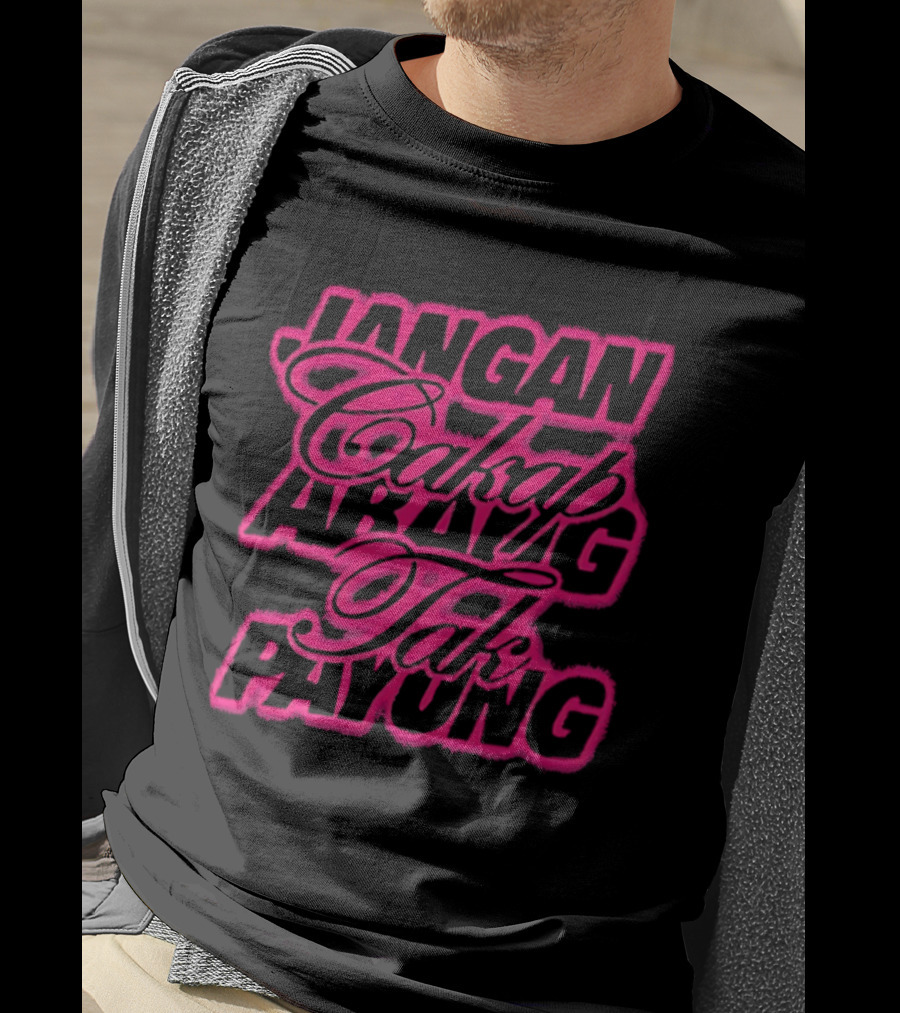 Jangan Cakap Abang Tak Payung Neon Lettering T-Shirt