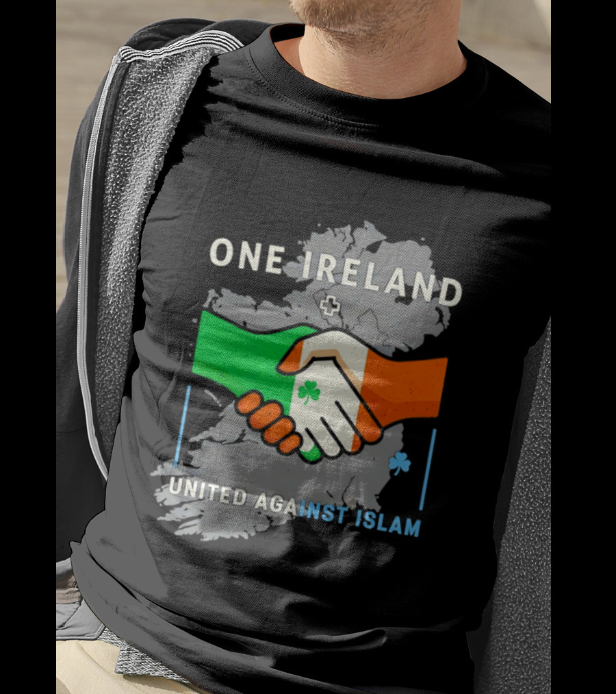 Ireland One Ireland Handshake Map United Against Islam T-Shirt