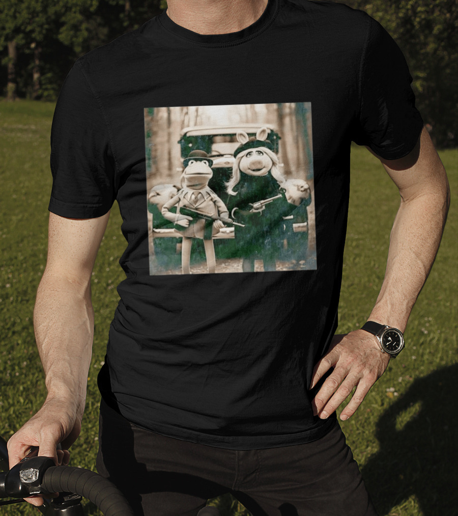 The Muppets Kermit The Frog Miss Piggy Gangster T-Shirt