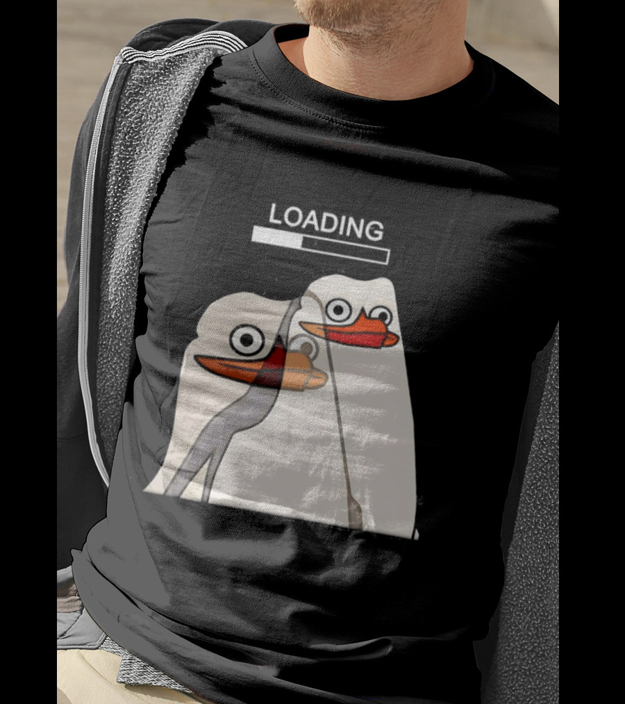 LOADING Penguins With Loading Bar Visual Effect T-Shirt