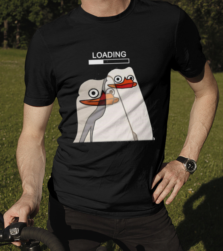 LOADING Penguins With Loading Bar Visual Effect T-Shirt