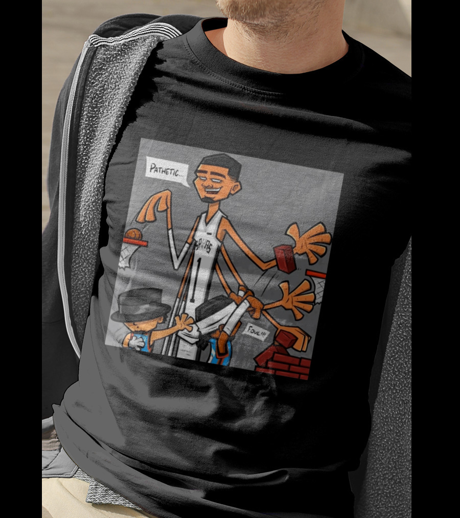 Wemby Spurs Pathetic Foul Long Arms Basketball T-Shirt