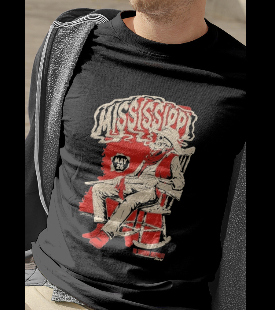 Whiskey Myers May 26 Mississippi Cowboy In Rocking Chair T-Shirt