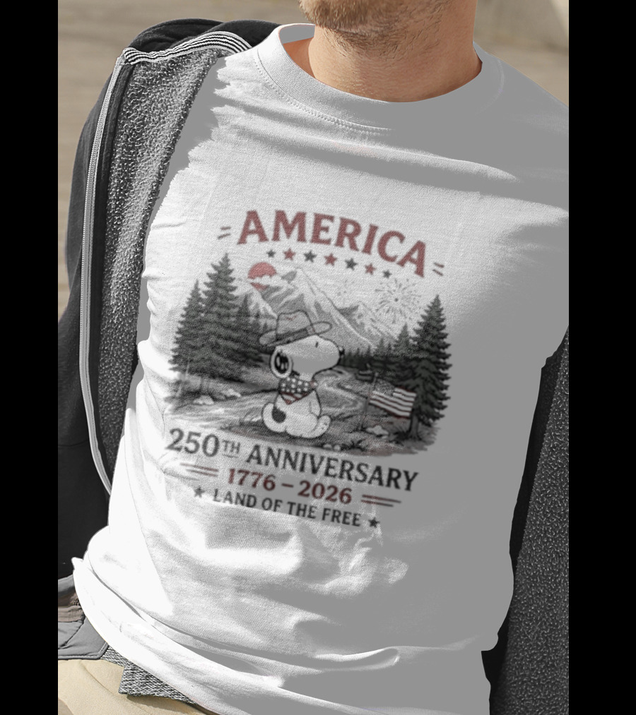 America 250th Anniversary 1776 2026 Land Of The Free Snoopy Peanuts T-Shirt