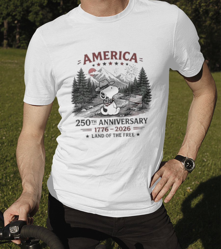 America 250th Anniversary 1776 2026 Land Of The Free Snoopy Peanuts T-Shirt