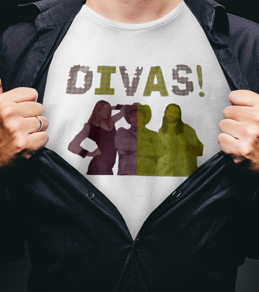 Divas Pop Culture Iconic Trio Plaid T-Shirt
