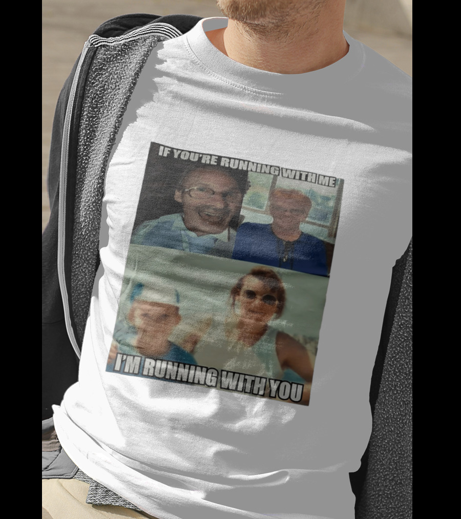 If You're Running With Me I'm Running With You Fun Photo Collage T-Shirt