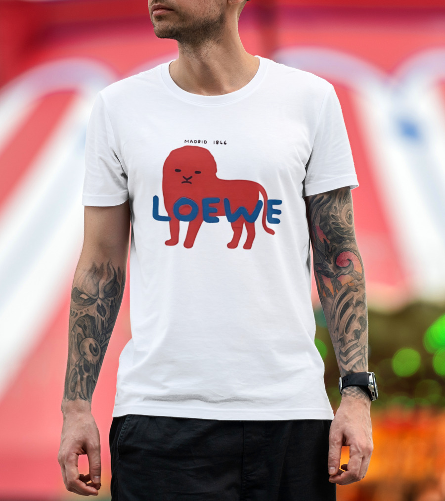 LOEWE Madrid 1866 Red Lion Blue T-Shirt