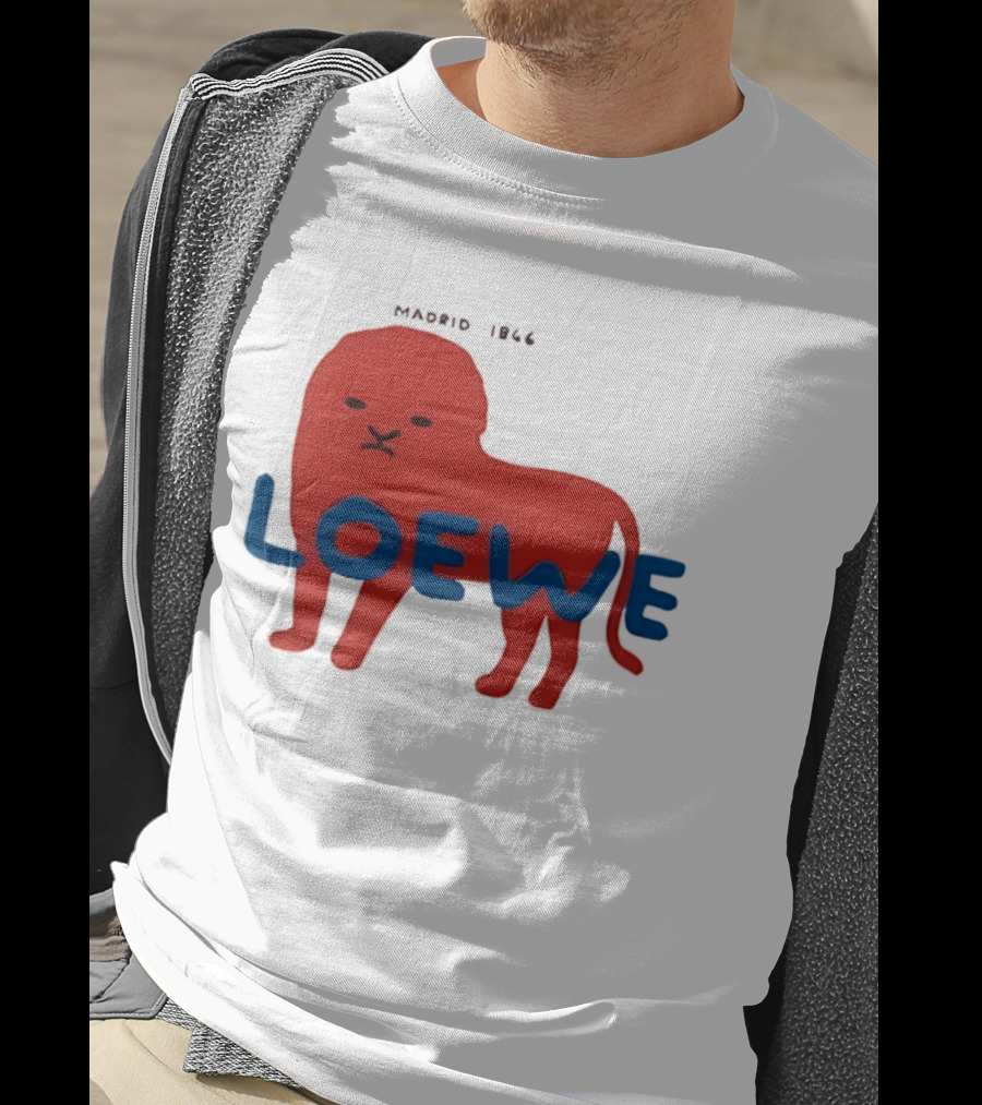 LOEWE Madrid 1866 Red Lion Blue T-Shirt