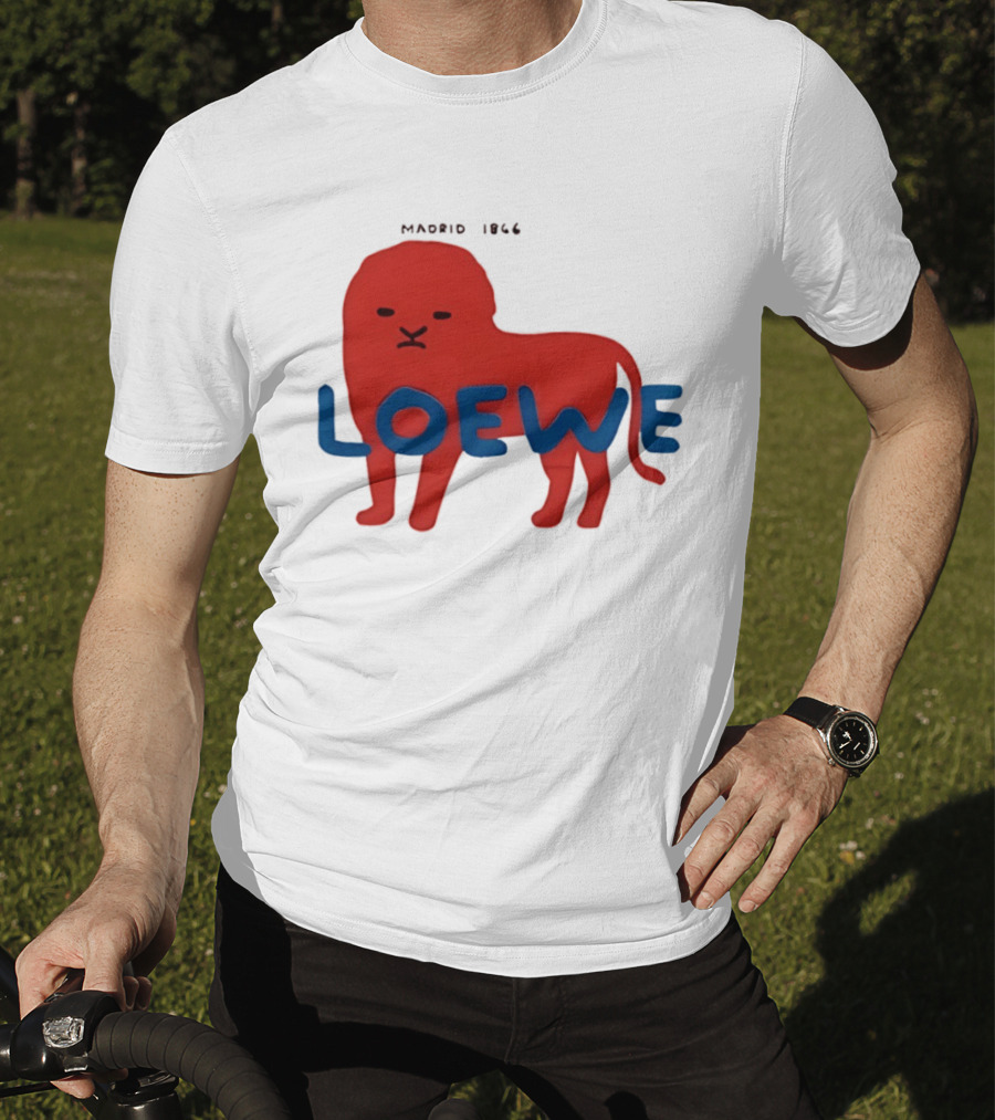 LOEWE Madrid 1866 Red Lion Blue T-Shirt