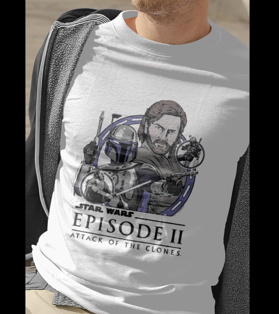 Star Wars Episode II Attack Of The Clones Obi Wan Kenobi Jango Fett T-Shirt