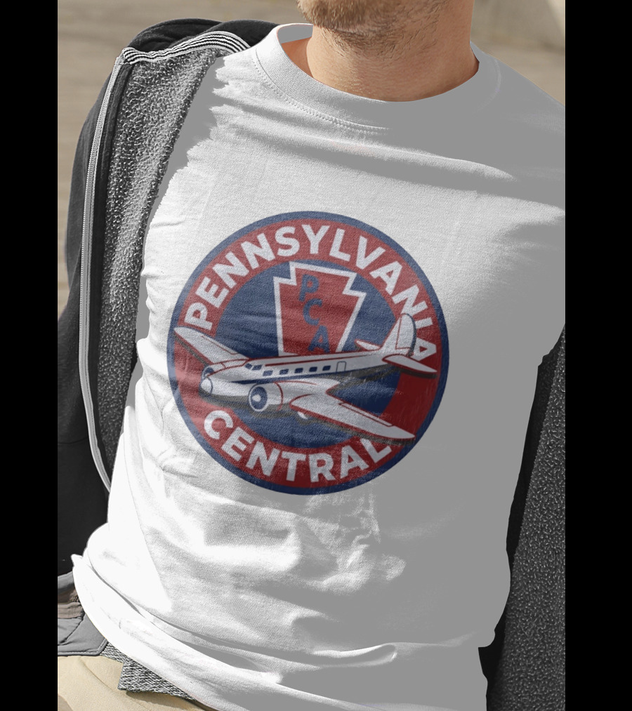 Pennsylvania Central PCA Aviation Travel Retro Vintage Airplane T-Shirt