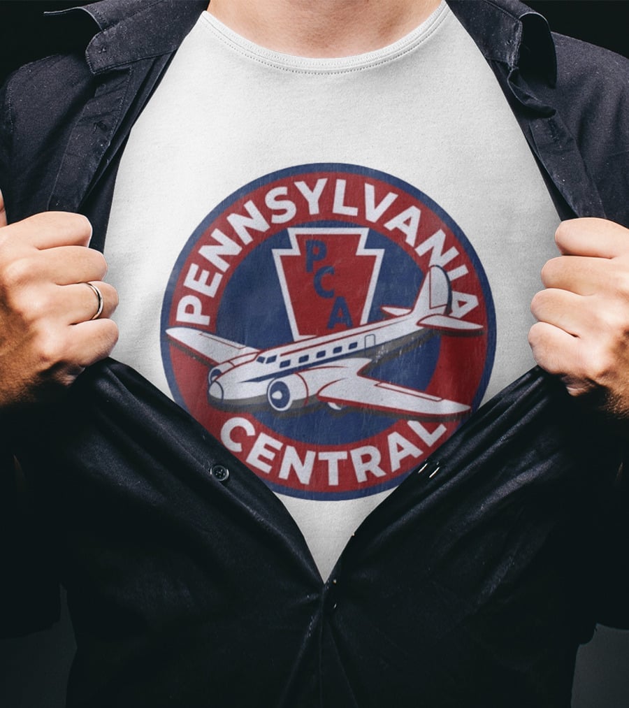 Pennsylvania Central PCA Aviation Travel Retro Vintage Airplane T-Shirt