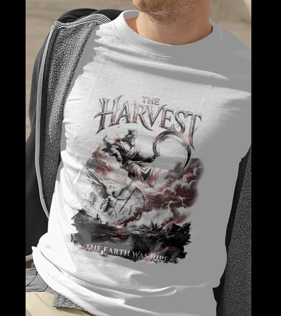 The Harvest Ripe Earth Dark Reaper Scythe T-Shirt