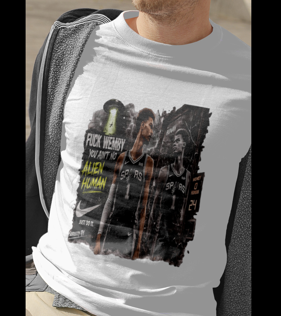Victor Wembanyama San Antonio Spurs You Ain't No Alien Human Nike Just Do It T-Shirt